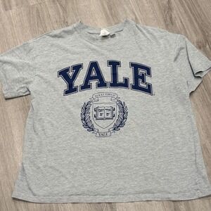 Yale University Graphic T-Shirt Heather Gray Womens Medium Collegiate Tee Size M